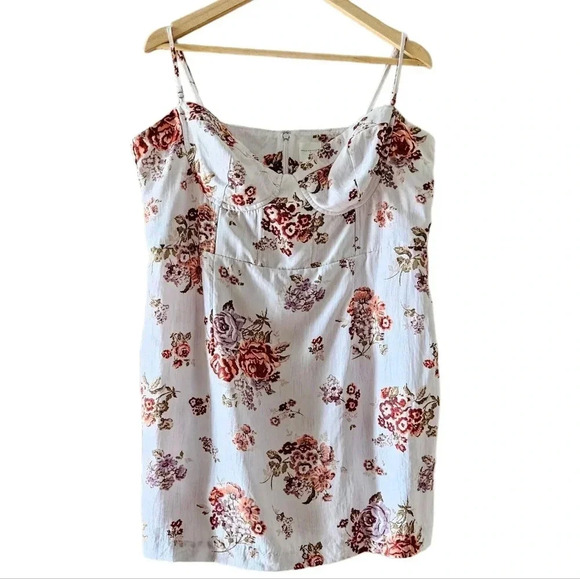 Brook Collection x H&M Floral Summer Bustier Mini Casual Women's  Dress Size XL. - Picture 13 of 16